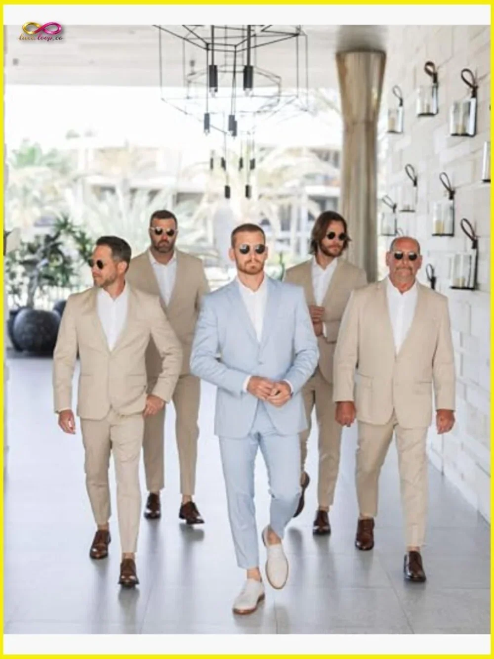 Linen Suit 3-Piece Slim Fit Classic Elegant Wedding Business Casual